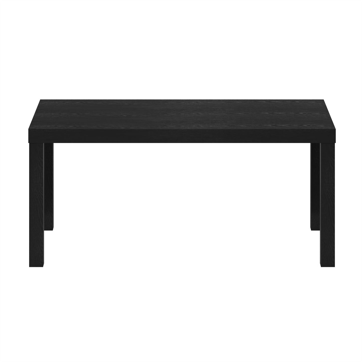 Modern Rectangle Coffee Table with 1.8 Inch Thick Tabletop, Classic Side Table for Living Room or Office, Black