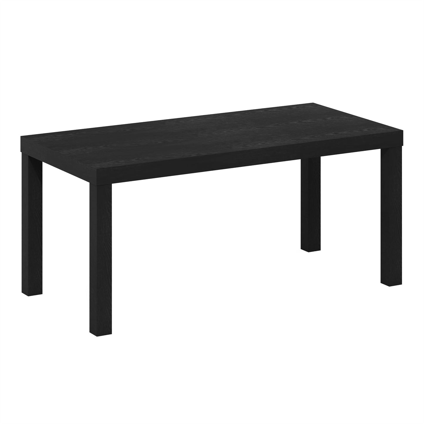 Modern Rectangle Coffee Table with 1.8 Inch Thick Tabletop, Classic Side Table for Living Room or Office, Black