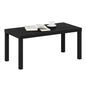 Modern Rectangle Coffee Table with 1.8 Inch Thick Tabletop, Classic Side Table for Living Room or Office, Black