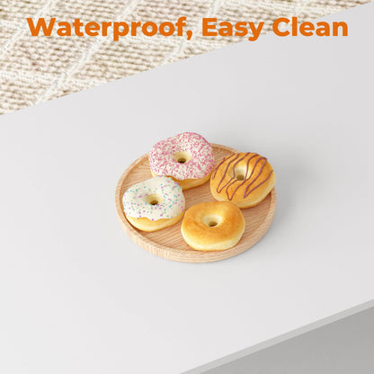 GreenForest 39" Coffee Table for Living Room with Round Corners, Farmhouse Style Center Table with 2-Tier Storage Shelf, Space-Saving & Easy Assembly, Full White