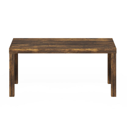Modern Rectangle Coffee Table with 1.8 Inch Thick Tabletop, Classic Side Table for Living Room or Office, Amber Pine