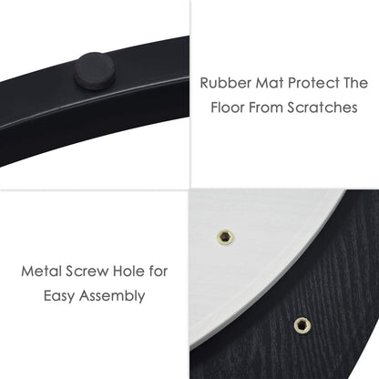 WiberWi Round Nesting Coffee Tables Set of 2 – Large Ø34", Small Ø26", Modern Metal Frame Side & End Tables for Living Room, Black & White