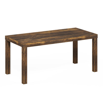 Modern Rectangle Coffee Table with 1.8 Inch Thick Tabletop, Classic Side Table for Living Room or Office, Amber Pine