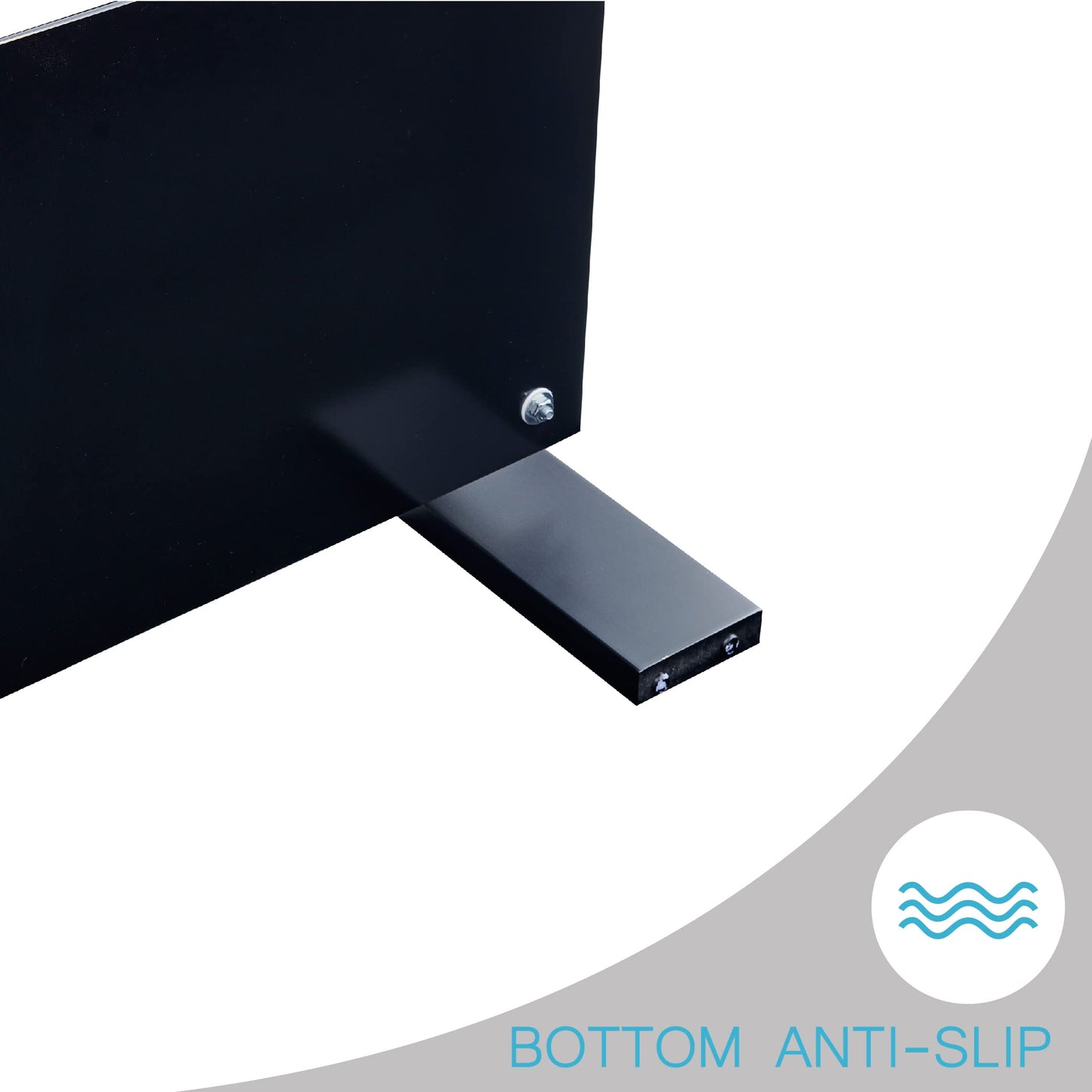 Btrpily Modern Rectangle Coffee Table for Living Room, 39.5D x 23.5W x 17.5H in, Black Glass Tea Table with Wooden Legs & Lower Storage Shelf, Stylish Center Table for Home or Waiting Room