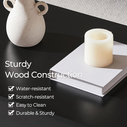 Yaheetech 47.5" Lift Top Coffee Table with Hidden Compartment & Storage Shelf – Rising Tabletop Convertible Dining Table for Living Room or Reception, Black