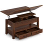 Rolanstar Coffee Table Lift Top, Multi-Function Convertible Coffee Table with Drawers and Hidden Compartment, Converts to Dining Table for Living Room, Home Office,Espresso