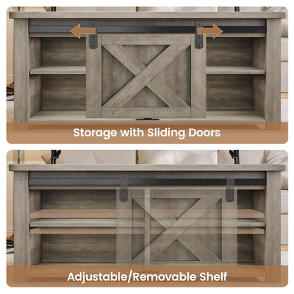 SEDETA 31.5" Lift Top Square Coffee Table with Storage – Farmhouse Living Room Table featuring Large Hidden Compartment, Adjustable Shelves & Modern Grey Finish