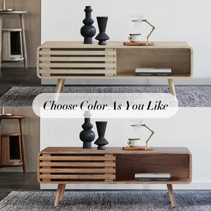 Farmhouse Wood Coffee Table with Storage for Living Room, Easy Assembly, Oak