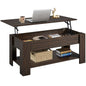 Yaheetech 47.5" Lift Top Coffee Table with Hidden Compartment & Storage Shelf – Rising Tabletop Convertible Dining Table for Living Room or Reception, Espresso