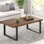 FOLUBAN 47" Modern Coffee Table – Rustic Walnut Wood and Metal Industrial Rectangle Center Table for Living Room