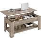 Yaheetech 38.6" Lift Top Coffee Table with Hidden Compartment & Storage Shelf – Rising Tabletop Convertible Dining Table for Living Room or Reception, Grey