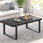 FOLUBAN 47" Black Coffee Table – Modern Industrial Wood and Metal Rectangle Center Table for Living Room