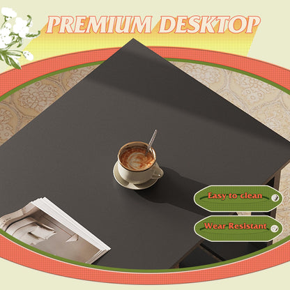 WLIVE 40.1" Farmhouse Coffee Table – 2-Tier Wood Center Table with Slatted Storage Shelf & X-Frame, Living Room or Balcony, Black